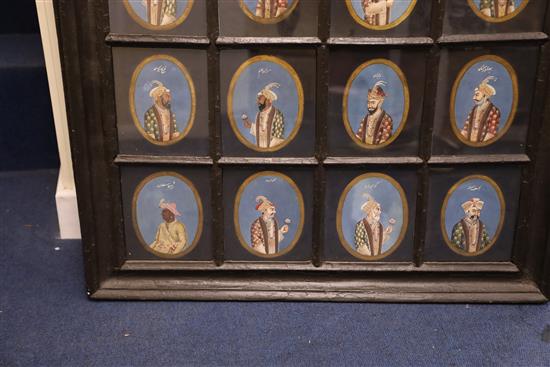 A set of early 19th century Company School gouache portraits of Indian noblemen, each 6 x 5.5in. housed in two frames